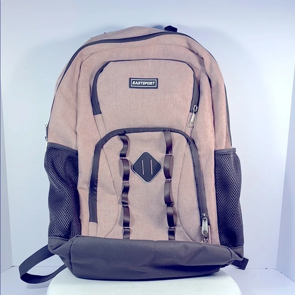 Eastsport Backpack Pink and Gray Great Condition Lots of Storage